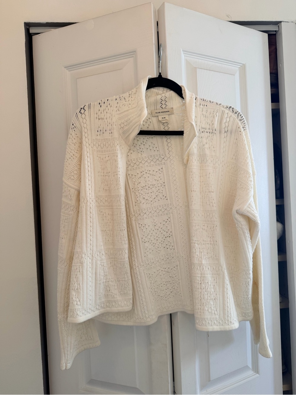 Club Monaco Cream Open-Knit Cardigan
